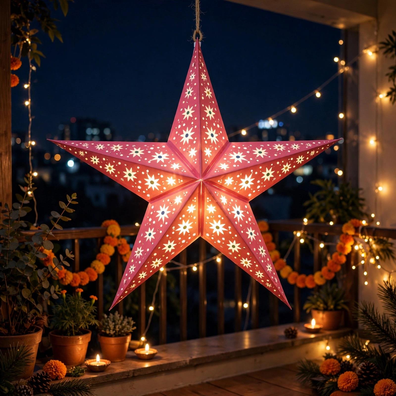 Lantern Paper Red Star Sf7